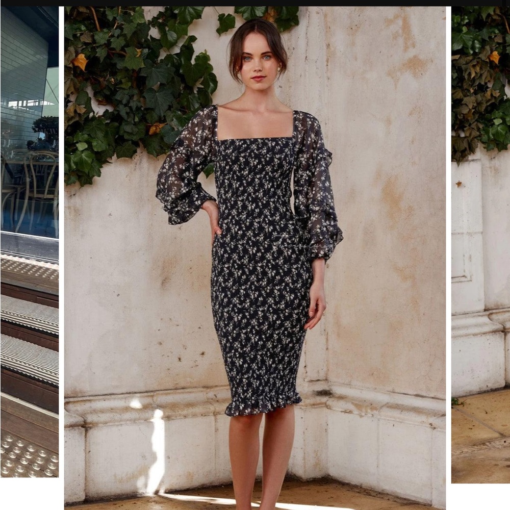 Jaus rushed midi dress